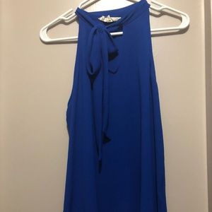 Royal Blue Tie Blouse.